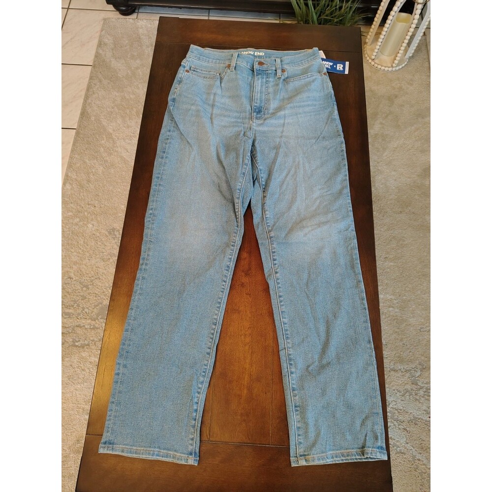 NWT LANDS‎ END 532582 Recover Leg Denim Blue Jeans TALL Size 8